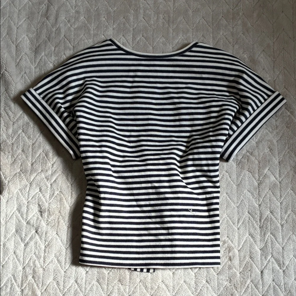 Express Striped Tie-Front Blouse - Picture 3 of 3